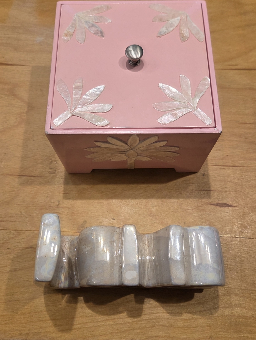Pink Decorative Box with Ceramic 'Love' Figurine - Picture 2 of 7
